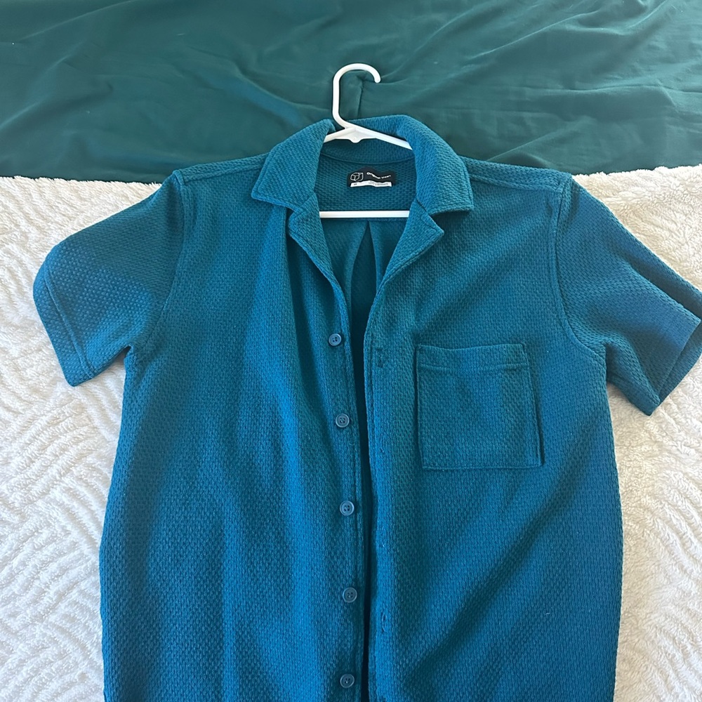Original Use Teal Button Down Kids Shirt